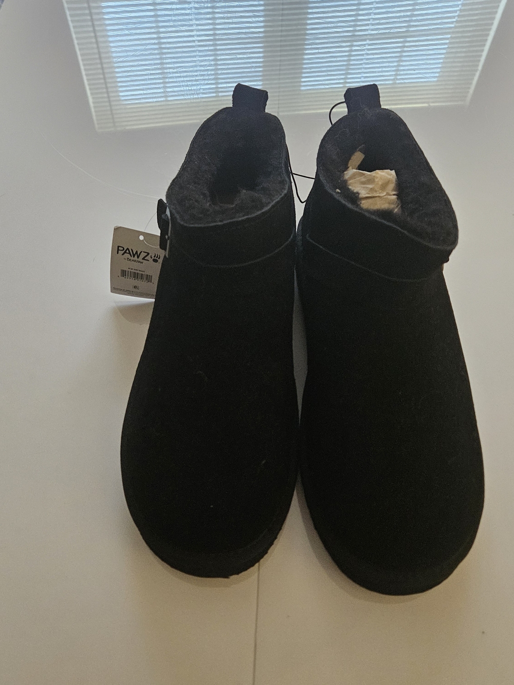 PAWZ Black Cozy Fleece-Lined Slip-On Amy Boots NWT